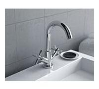 Herzbach Mitigeur de lavabo à deux poignées Stilo 14.953100. 2000 .01 avec tirants garniture de vidange , chromé