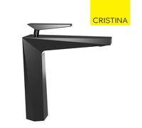 Mitigeur lavabo mi-haut avec vidage Up&Down Chromé Noir Brossé Fractal - CRISTINA ONDYNA FT22775