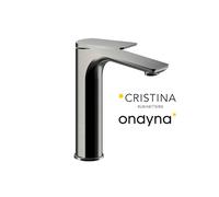 Mitigeur lavabo mi-haut avec vidage up&down metal brosse - CRISTINA ONDYNA BA22777