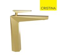 Mitigeur lavabo mi-haut avec vidage Up&Down Or Brossé Fractal - CRISTINA ONDYNA FT22796P