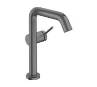 Mitigeur lavabo monocommande hansgrohe Tecturis S 73360340 avec bec pivotant et bonde à ouverture par pression, finition chrome noir brossé