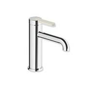 Mitigeur lavabo monocommande Hewi AQ477 AQ1.12M1134099, saillie 130 mm, sans bonde, poignée colorée, chromé/blanc pur