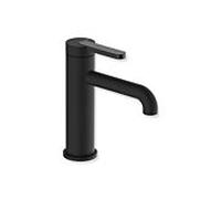 Mitigeur lavabo monocommande Hewi AQ477 AQ1.12M1136090, saillie de 130 mm, revêtement en poudre noir mat profond, poignée teintée noir profond
