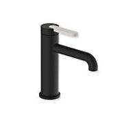 Mitigeur lavabo monocommande Hewi AQ477 AQ1.12M1136097 sans bonde, finition peinture époxy noire mate, poignée gris clair