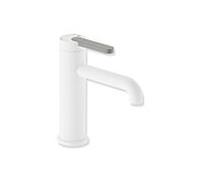 Mitigeur lavabo monocommande Hewi AQ477 AQ1.12M1146095 sans bonde, finition blanc mat profond (revêtement en poudre PVD), poignée couleur gris roche