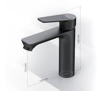 Mitigeur lavabo noir EcoStart AM.PM Hit robinet monocommande FTA02822