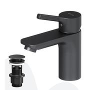 Mitigeur lavabo noir mat avec bonde clic-clac AM.PM X-Joy S FXB82122