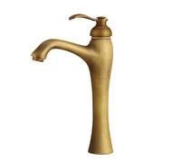 Mitigeur lavabo salle de bain à levier unique en laiton design rétro | Robinet de lavabo à levier unique avec design vintage pour un contrôle sans effort de la température dans les salles de bain