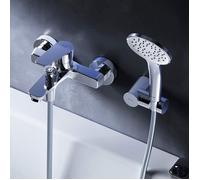 Mitigeur mécanique de baignoire avec douchette et support Сhromé Robinet Salle de Bain Chromé, FTA15000 AM.PM
