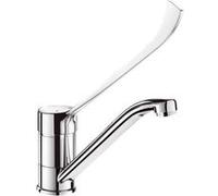 Delabie Mitigeur d'évier 2210L – Bec haut orientable laiton chromé H145 L220 levier médical coudé