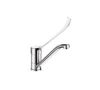 Delabie Mitigeur d'évier 2210L – Bec haut orientable laiton chromé H145 L220 levier médical coudé