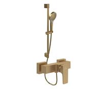 Mitigeur mécanique douche VILLEROY ET BOCH Architectura Square Brushed Gold + Ensemble de douche VILLEROY ET BOCH Verve Showers 3 jets Brushed Gold