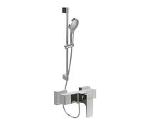 Mitigeur mécanique douche VILLEROY ET BOCH Architectura Square Chrome + Ensemble de douche Verve Showers 3 jets Chrome
