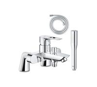 Mitigeur mécanique Start Loop avec colonnettes + Douchette 1 jet Vitalio Get Stick + Flexible 1750 mm