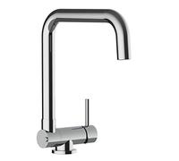 Mitigeur Mélangeur Évier Robinet Cuisine Rabattable Sous Fenêtre 4,5 CM, avec bec pivotant 360° en N, Chromé