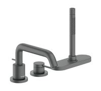 Mitigeur monocommande de baignoire hansgrohe Tecturis S, 3 trous, avec sBox, portée de 194 mm, 73447340, Couleur: Chrome noir brossé