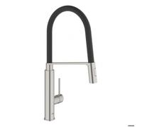 GROHE Mitigeur d’évier Concetto 31491DC0 – Bec orientable, inverseur, Supersteel, 2 jets