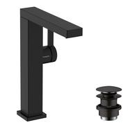 Mitigeur monocommande de lavabo hansgrohe Tecturis E Fine 210, pivotant, portée 157 mm, avec vidage PUSH, CoolStart, EcoSmart+, 73060670, Couleur: noir mat