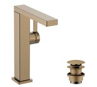 Mitigeur monocommande de lavabo hansgrohe Tecturis E Fine 210, pivotant, portée 157 mm, avec vidage PUSH, CoolStart, EcoSmart+, 73060140, Couleur: Bronze brossé