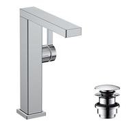 Mitigeur monocommande de lavabo hansgrohe Tecturis E Fine 210, pivotant, portée 157 mm, avec vidage PUSH, CoolStart, EcoSmart+, 73060000, Couleur: chrome
