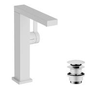 Mitigeur monocommande de lavabo hansgrohe Tecturis E Fine 210, pivotant, portée 157 mm, avec vidage PUSH, CoolStart, EcoSmart+, 73060700, Couleur: Blanc mat