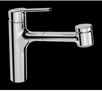 Hansa Ronda - Mitigeur d’évier avec douchette extractible, chrome 03382273