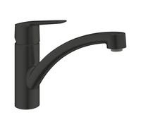 GROHE Start Mitigeur Monocommande Evier, Robinet de Cuisine, Bec Bas, Rotation 140°, Mousseur avec Fente, Noir Mat, 324412432