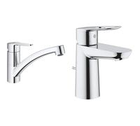 Mitigeur monocommande GROHE StartEco & Lavabo Bauloop Chromé