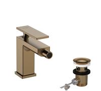 Hansgrohe Tecturis E Mitigeur de bidet – bronze brossé, saillie 149 mm, garniture de vidange