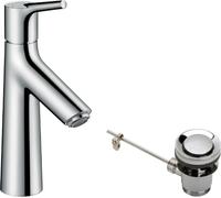 Mitigeur monocommande pour lavabo hansgrohe 100 Talis S avec garniture d'écoulement à tirette, chrome, 1 pièce.
