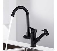 Mitigeur Morden Robinets de Cuisine Polyvalents à Tirer Robinet de Mode Peinture Noire Robinets mélangeurs d'eau Chaude et Froide Double poignée Lavabo entièrement en cuivre Évier de lavabo