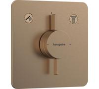 Mitigeur mural Hansgrohe DuoTurn Q pour 2 points de puisage, finition bronze brossé