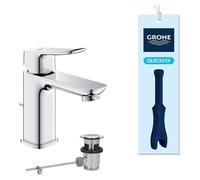 Mitigeur pour lavabo à un levier, avec bonde à clapet, en chrome, taille S