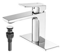 Mitigeur pour lavabo chromé avec système de bonde à clapet