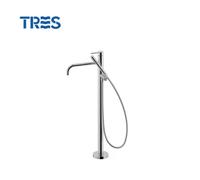Mitigeur sur pied pour baignoire et douche colonne verticale Chrome - TRES 26247005