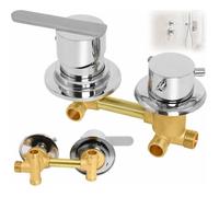 Mitigeur thermostatique 3 voies pour cabine de douche - filetage G1/2, entraxe 10 cm, laiton chromé, cartouche céramique