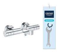 Mitigeur thermostatique bain douche GROHE Precision Get - Montage mural - Chromé