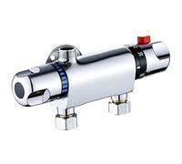 Mitigeur thermostatique de douche de bain, Laiton chromé Mural Douche Barre de mixage Vanne de dérivation Anti-brûlure Accessoire de salle de bain robinet Température constante intelligente