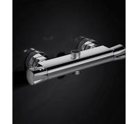 Mitigeur thermostatique douche avec double sortie - chromé - montage mural - 264 mm - 1/2" BSP - 3/4" BSP