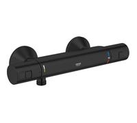 GROHE Mitigeur thermostatique de douche Precision – QuickFix, Économie d'eau – Noir mat