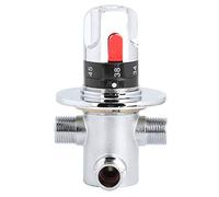 Mitigeur thermostatique en laiton, 1 pièce, contrôle de la température, vanne de douche pour la maison, salle de bains, chauffe-eau, laiton massif argent