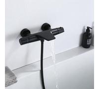 Mitigeur thermostatique mural pour salle de bains, mitigeur de baignoire noir