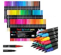 Mitoymia Feutres Coloriage Adulte 72 Couleurs Aquamarker Feutre Double Pointe Fine Feutres Pinceau Aquarelle Stylos pour Adulte Débutant Dessin,Livre De Coloriage,Mandala,Bullet Journal