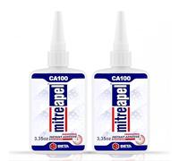 MITREAPEL Colle Cyanoacrylate (CA) Instantanée (2 x 100 g) pour Plastique, Métal, Cuir et Céramique - Colle Rapide pour Menuiserie, Modélisme et Travaux du Bois - 2 Pièces