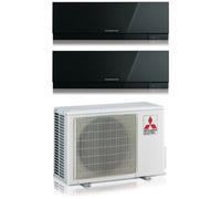 Mitsubishi Electric - Dual Split Climatiseur Rèversible Série Kirigamine Zen Black Msz-ef 7+18 Avec Mxz-2f53vf R-32 Wi-fi Intégré Couleur Noir 7000+18000