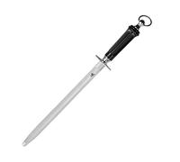 MITSUMOTO SAKARI 40 cm Plat Fusil à Aiguiser, Fusil a Aiguiser Diamant Japonais, Aiguiseur Couteaux Professionnel avec Manche en ABS et Aimant Puissant Formes Plates