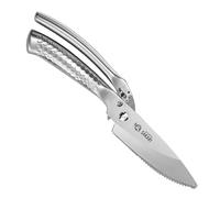 MITSUMOTO SAKARI Ciseaux de Cuisine Japonais 12 cm, Argent Titane Placage | Ciseaux à Volaille Multifonctions en Acier Inoxydable, Convient pour Poulet, Viande, Os et Poisson