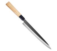 MITSUMOTO SAKARI, couteau de cuisine japonais de 26 cm, idéal pour le sashimi, type Yanagiba. Lames en alliage de tungstène, forgé à la main. Couteau professionnel pour sushi, avec manche en bois de F