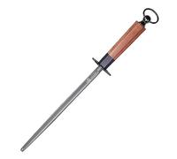 MITSUMOTO SAKARI Tige à Aiguiser Professionnelle Japonaise de 40 cm | Tige à Aiguiser Ronde Noire de Haute Qualité Avec Diamants, Manche en Bois de Rose Avec Coffret Raffiné