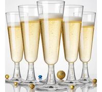 MITUMORMOR Lot de 30 flûtes à champagne en plastique transparent - 150 ml - Réutilisables - Pour mariage, fête, pique-nique, anniversaire